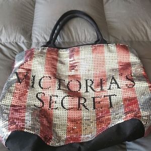 Victoria Secret Bag Pink and Silver Sequined
